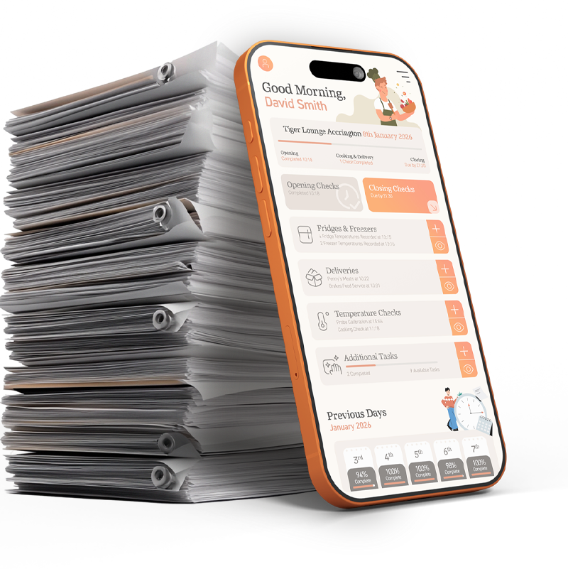 Taybl Food Safety app, EHO Compliant, made by chefs for chefs.