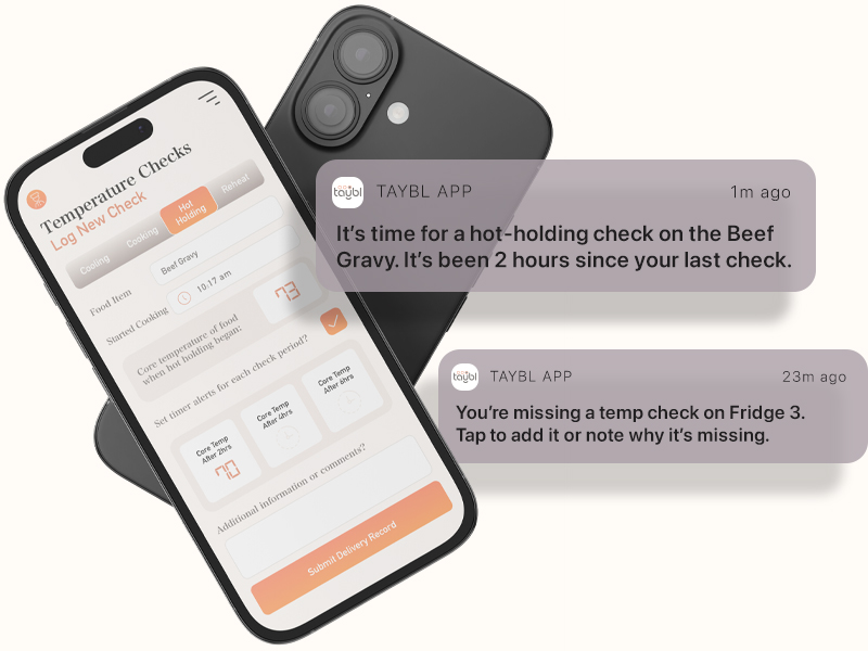 EHO Compliant Temperature Checks & Cooking Records app