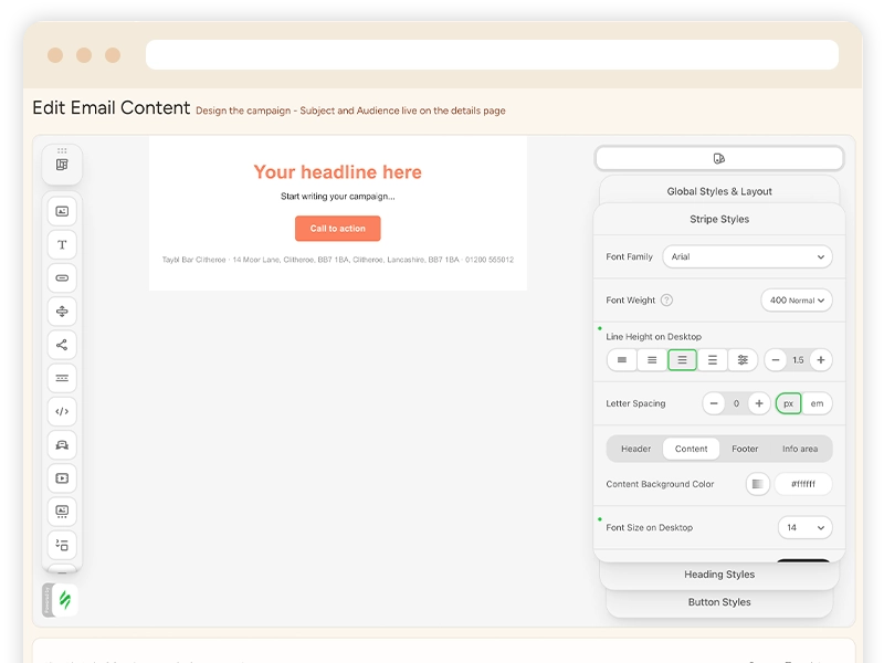 Taybl Restaurant Management Software - Email Builder