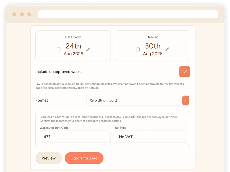 Taybl Restaurant Management Software - Payroll Export